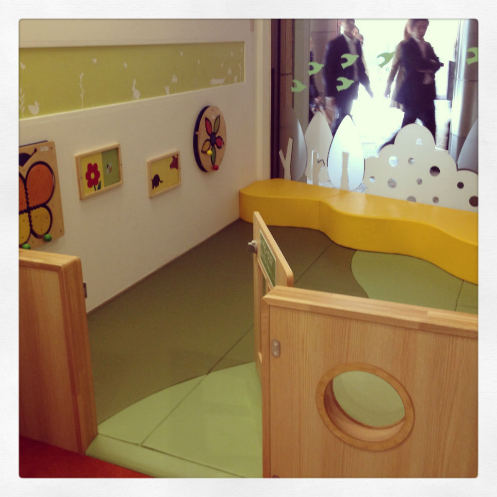 New padded area with gate for crawling babies @ Roppongi Hills Family Room (B2F)