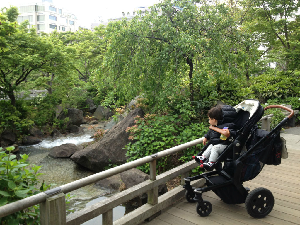 There is also this lovely green Japanese-style garden behind the park at Tokyo Midtown - great place for a stroll with baby