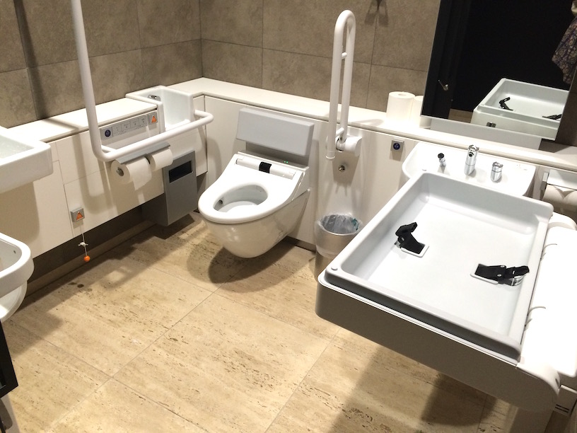 Baby change table in the multi-purpose toilet