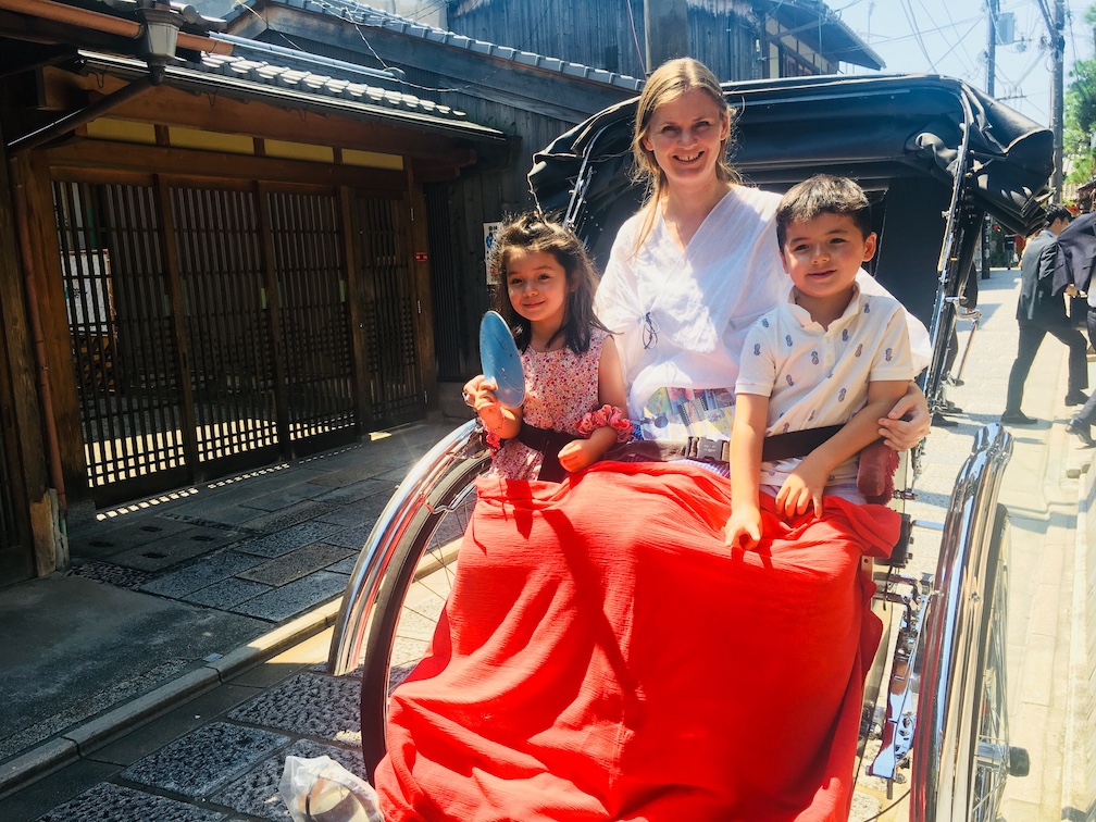 Kyoto Kiyomizudera Rickshaw with kids