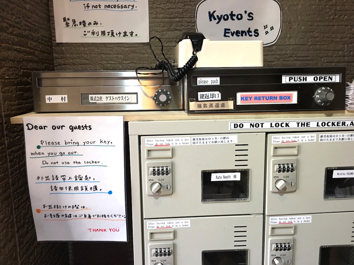 Kyoto Guesthouse lock box