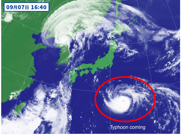 Typhoon 15 coming to Tokyo, 8 Sep 2019